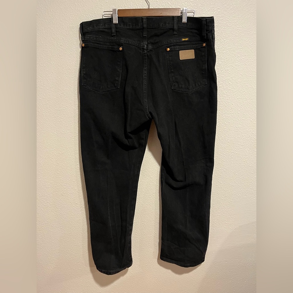 Wrangler Mens 40 X 30 Classic Fit Western Work Wear Black Denim Jeans Cotton